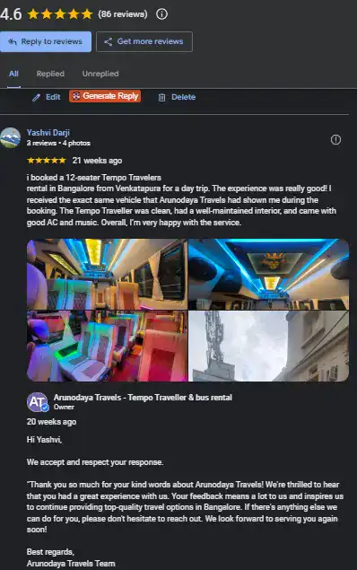 Customer testimonials on outstation tempo traveller